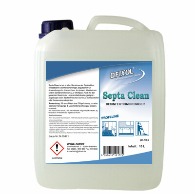 Septa Clean Désinfectant Nettoyant Bidon de 5 litres