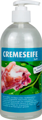 Creme-Seife auf Basis hautfreundlicher Substanzen.