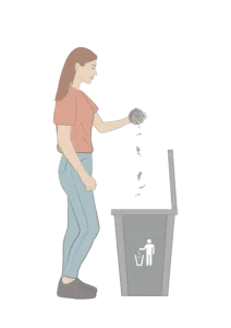 Frau entleert Aschenbecher wegen Zigarettengeruch